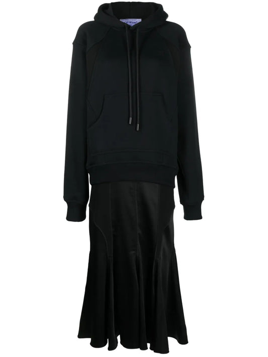 Logo-Printed Hooded Midi Dress