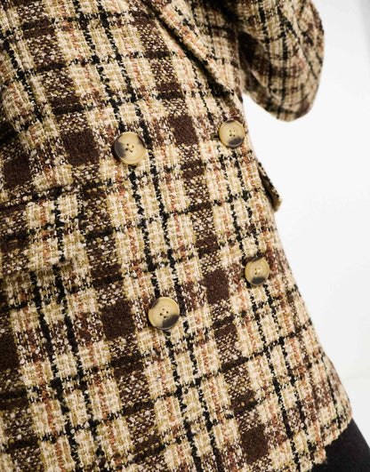 Check Double Breasted Blazer