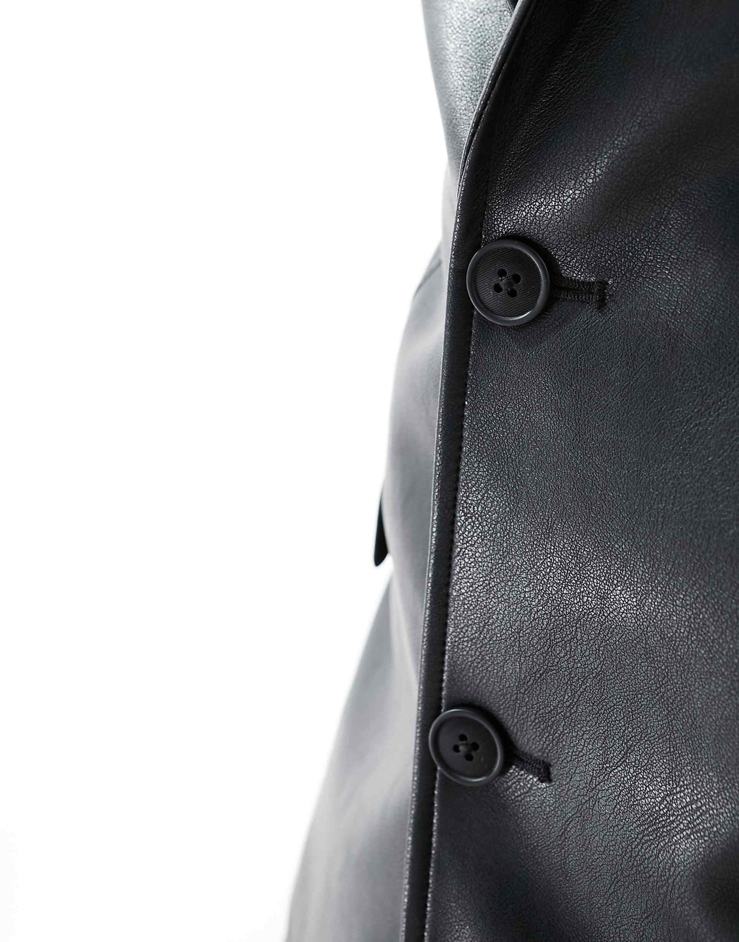 Skinny Faux Leather Suit Jacket