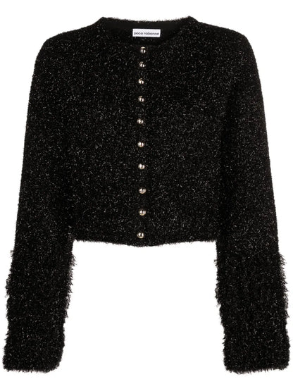 Metallic Cropped Cardigan