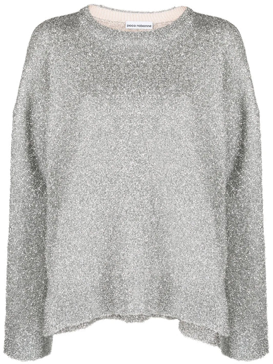 Metalized Crew-Neck Jumper