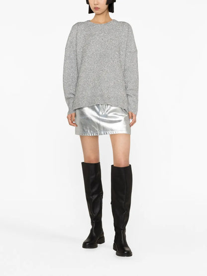 Metalized Crew-Neck Jumper