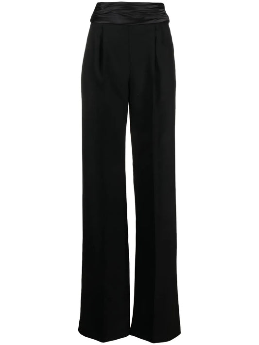 Sash-Detail Tailored Wool Trousers