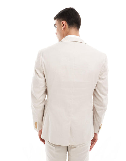 Slim Linen Blend Suit Jacket