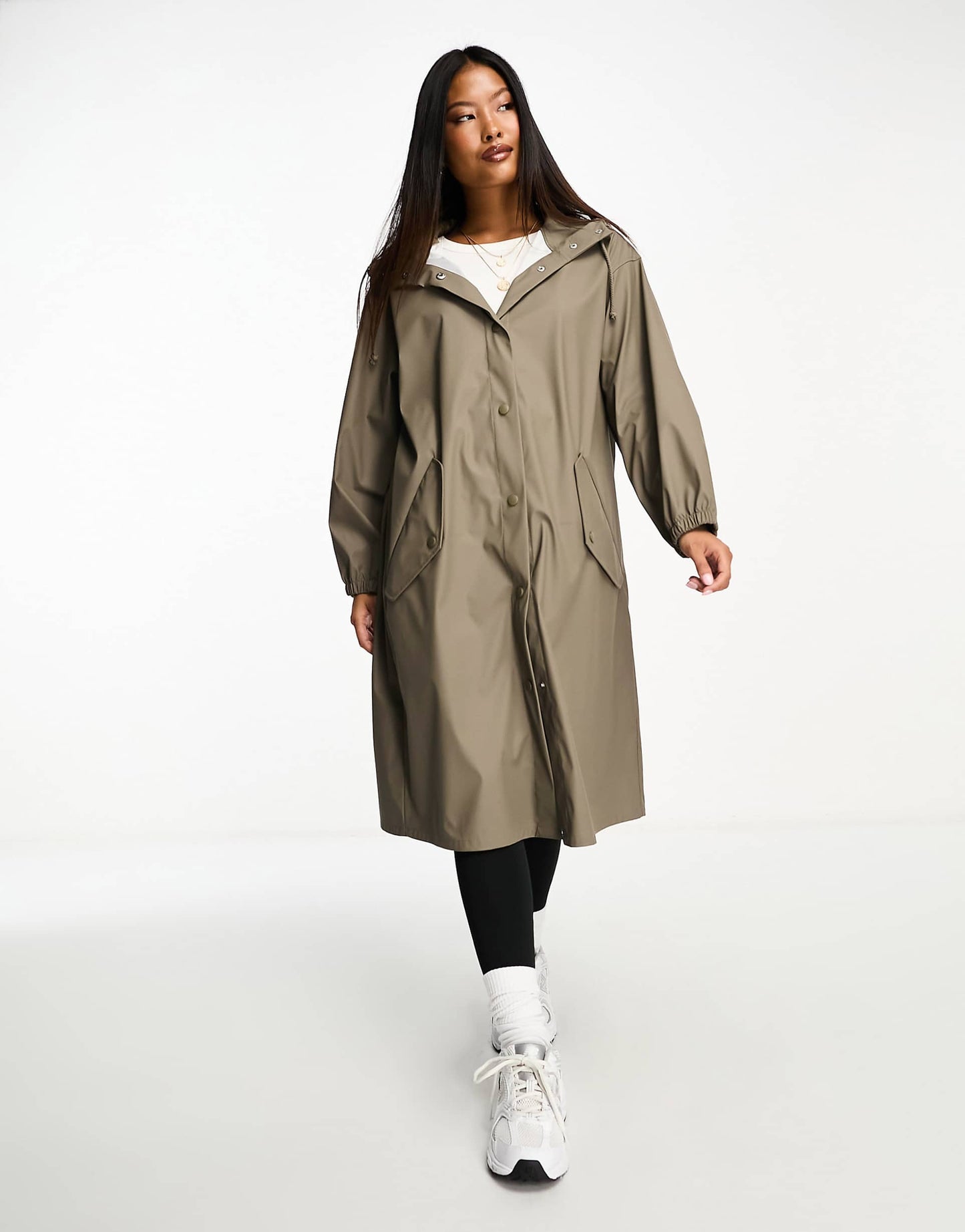 Petite Rubberised Rain Parka Coat