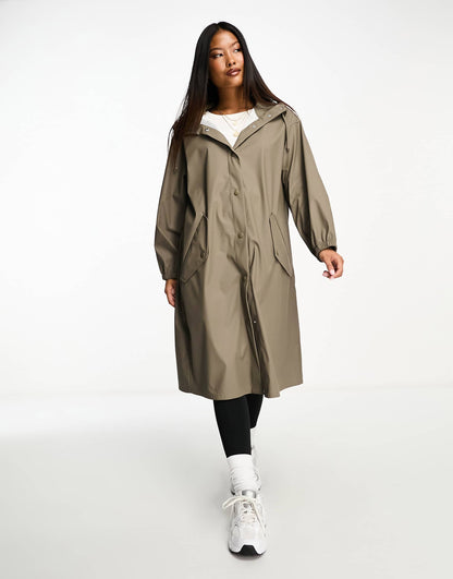 Petite Rubberised Rain Parka Coat