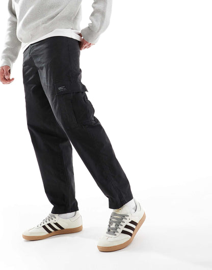 Oversized Tapered Cargo Trousers With Patch