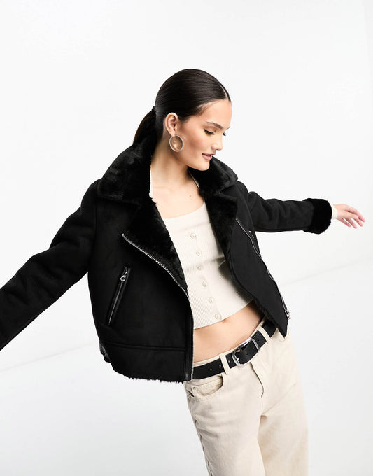 Cropped Aviator Jacket