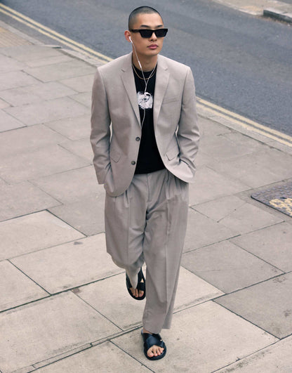 Slim Linen Blend Suit Jacket
