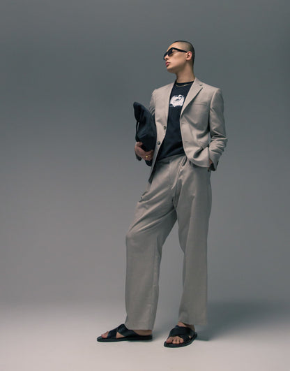 Slim Linen Blend Suit Jacket