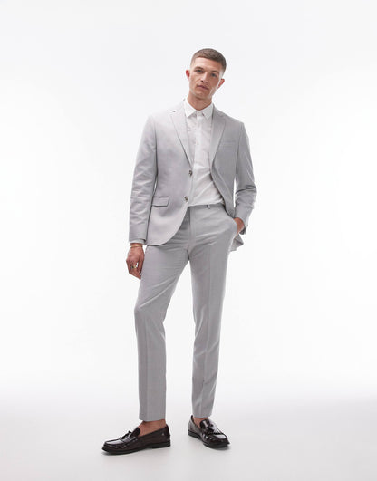 Slim Linen Blend Suit Trouser