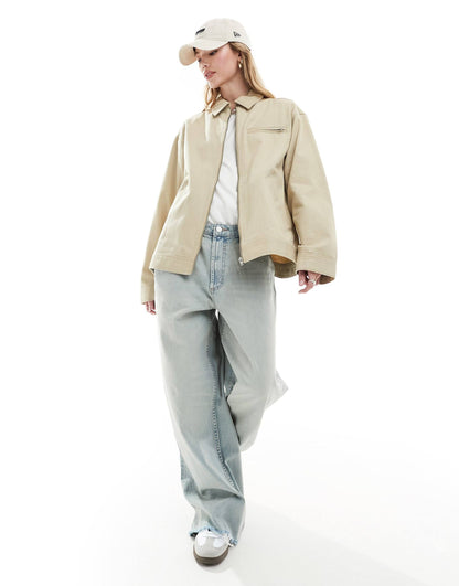 Twill Harrington Shacket