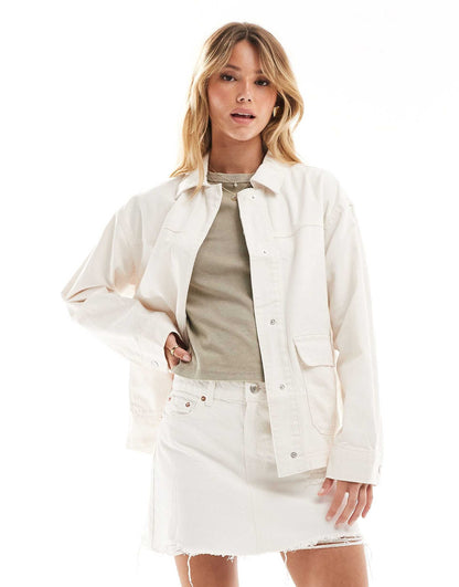 Cotton Twill Shacket With Pocket