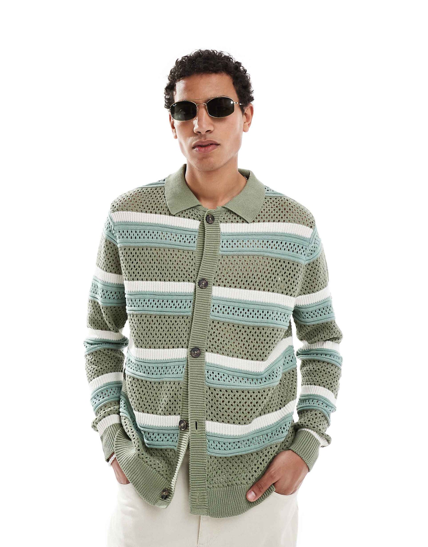 Knitted Pointelle Cardigan