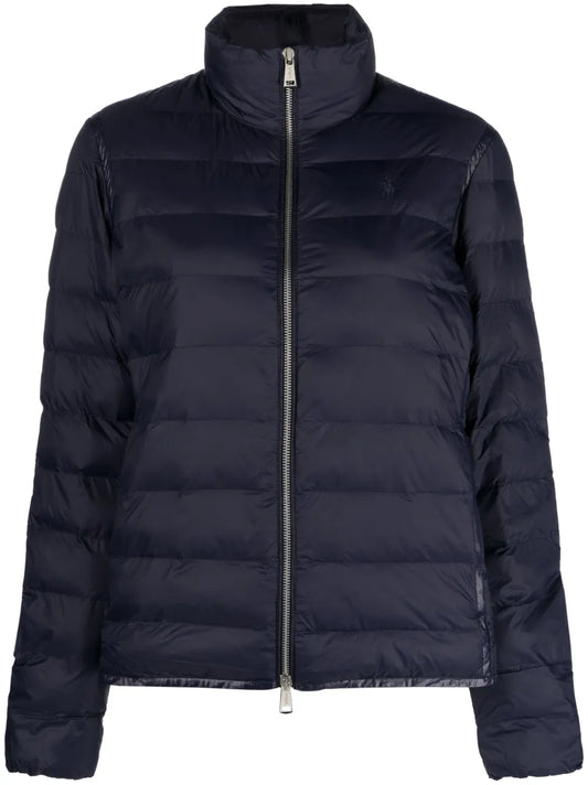 Funnel-Neck Quilted Jacket