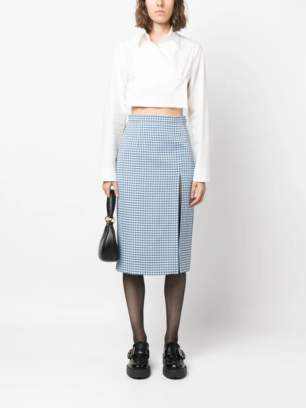 Checked Midi Skirt