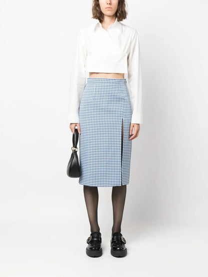 Checked Midi Skirt