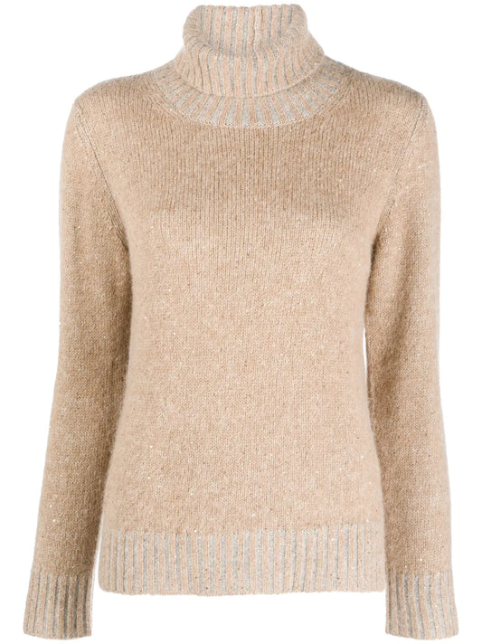 Roll-Neck Knitted Top