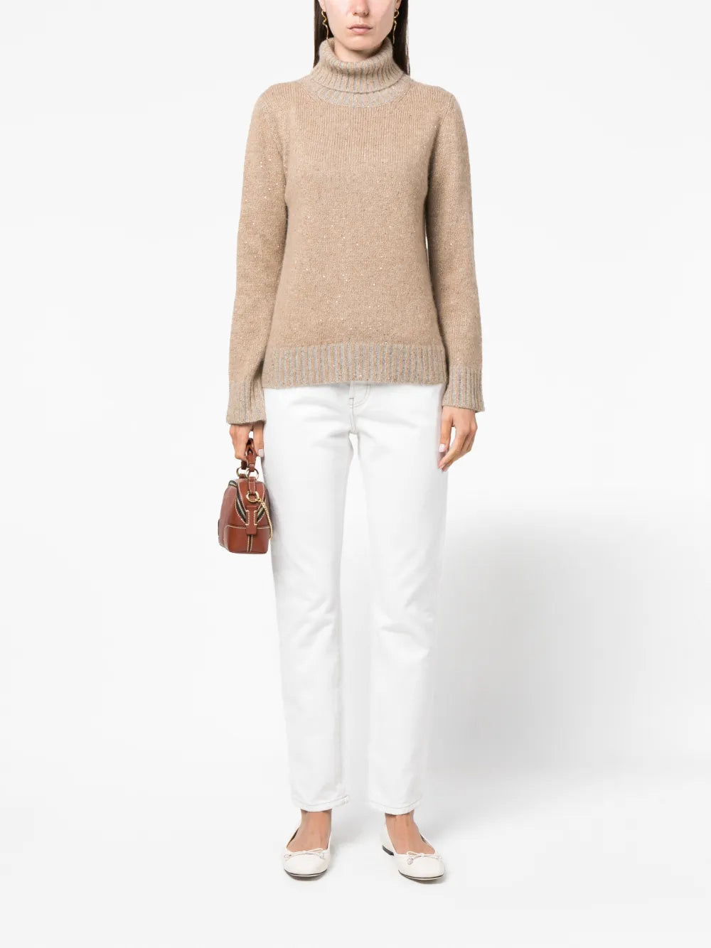 Roll-Neck Knitted Top