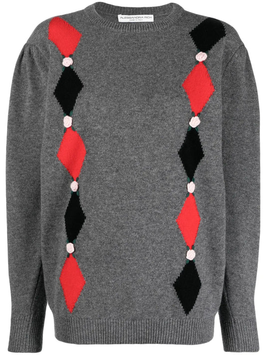 Intarsia-Patterned Wool Jumper