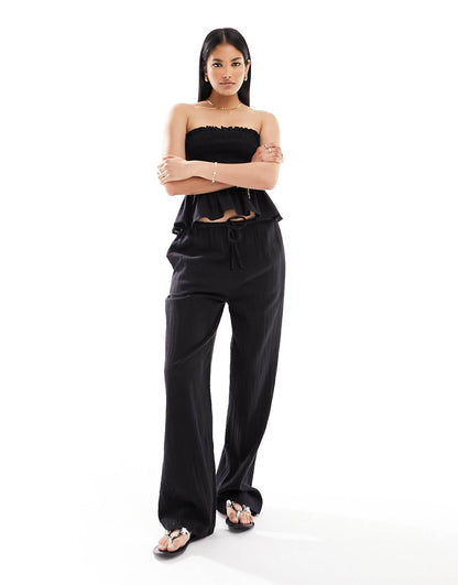 Bandeau Shirred Crop Beach Top Co-Ord