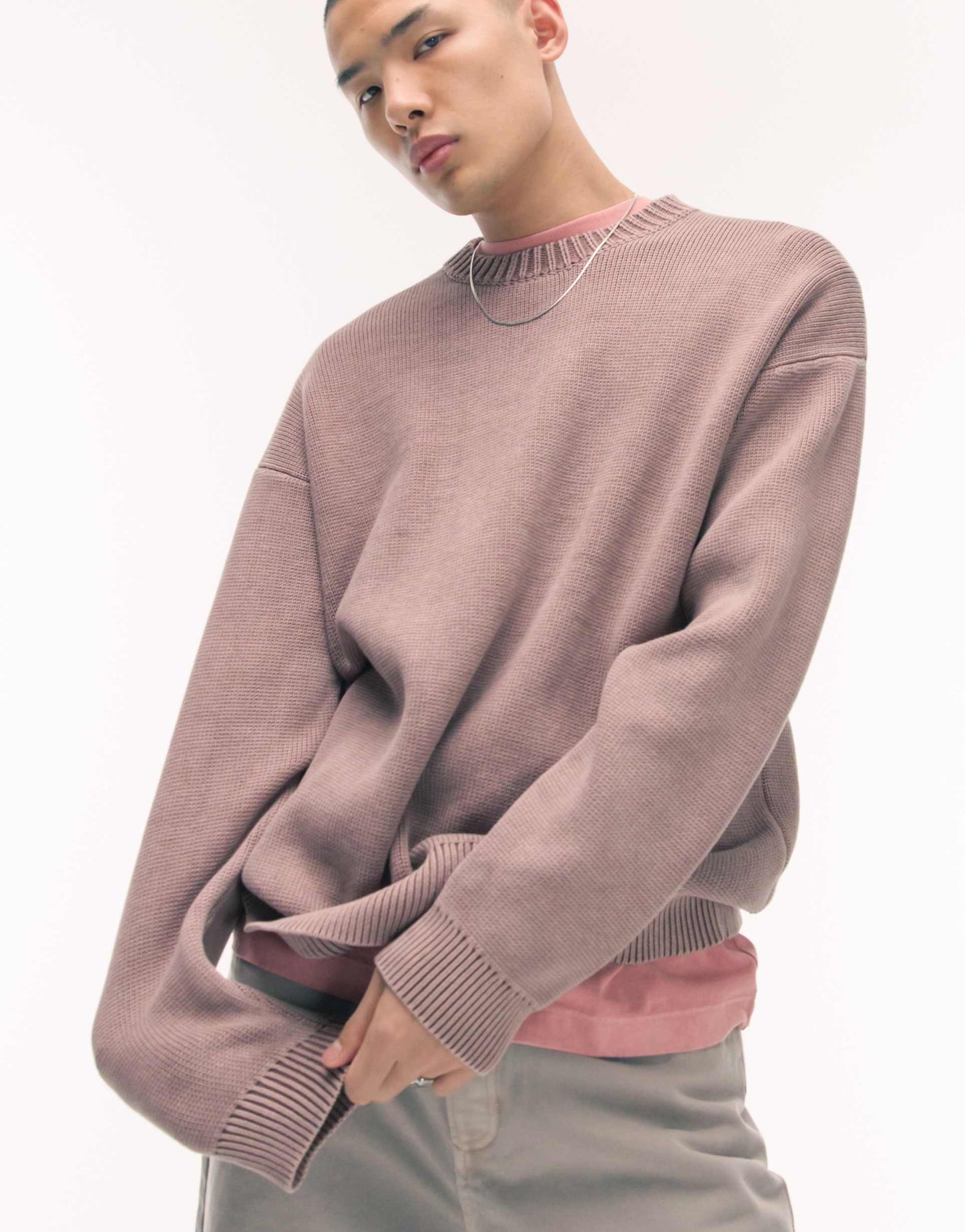 Acid Wash Relaxed Fit Jumper