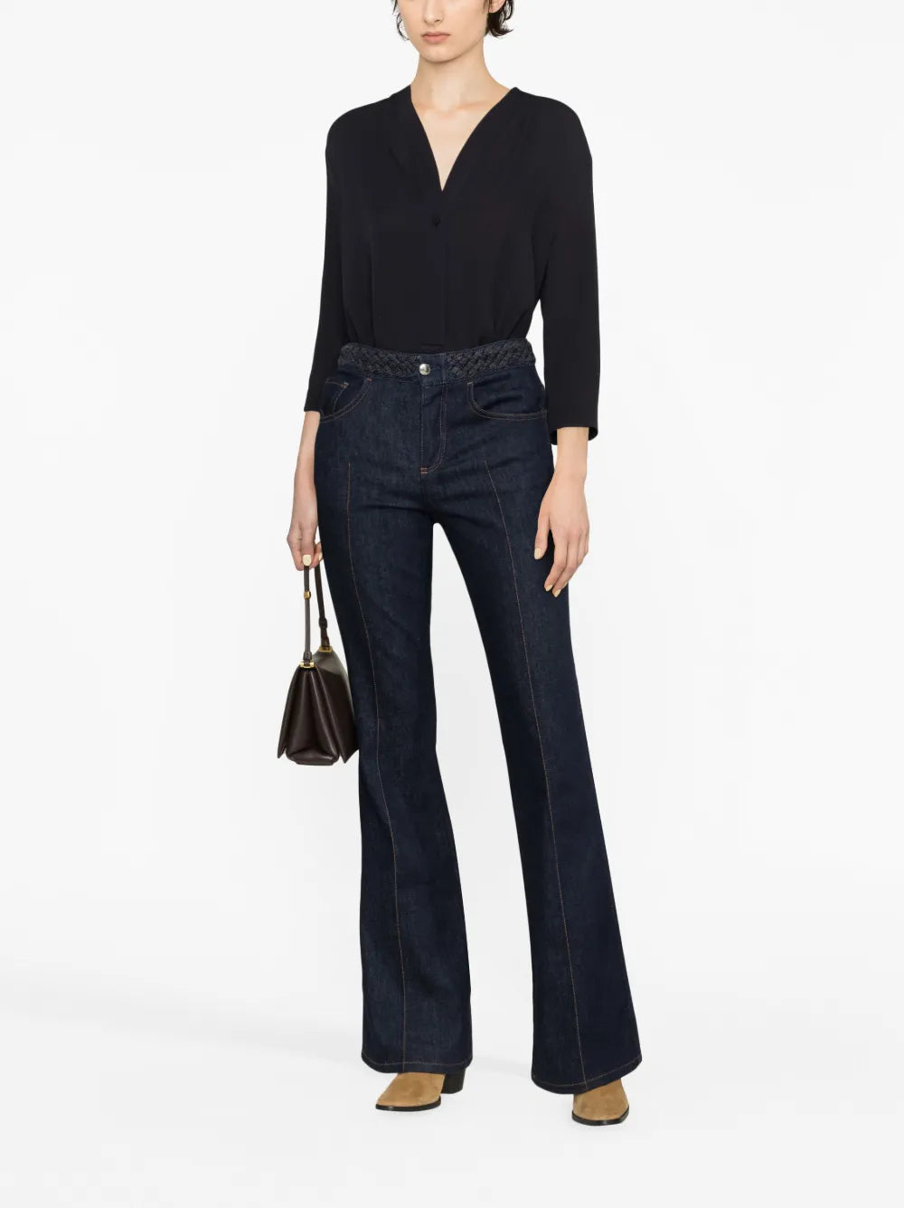 V-Neck Silk Blouse