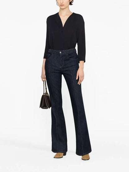 V-Neck Silk Blouse