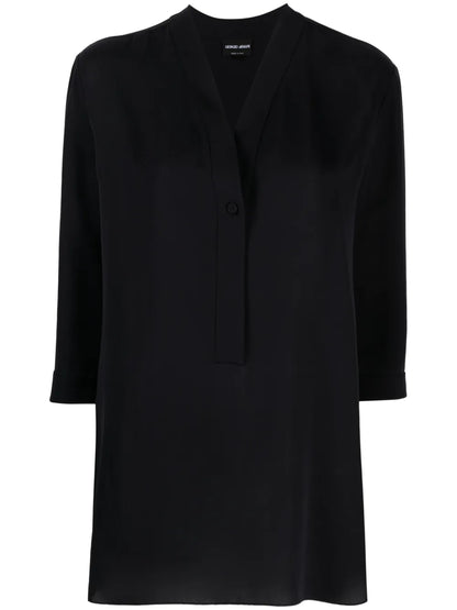 V-Neck Silk Blouse