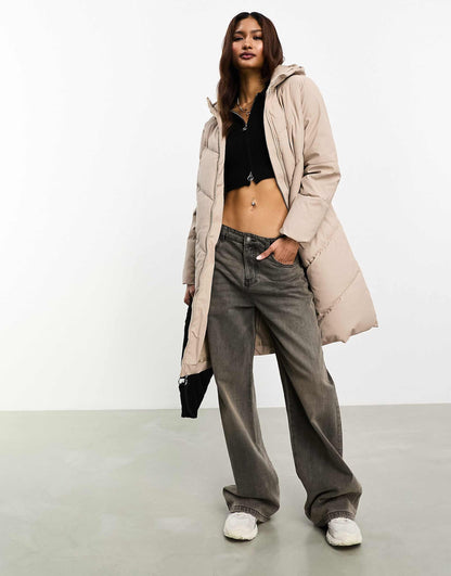 Longline Padded Chevron Coat