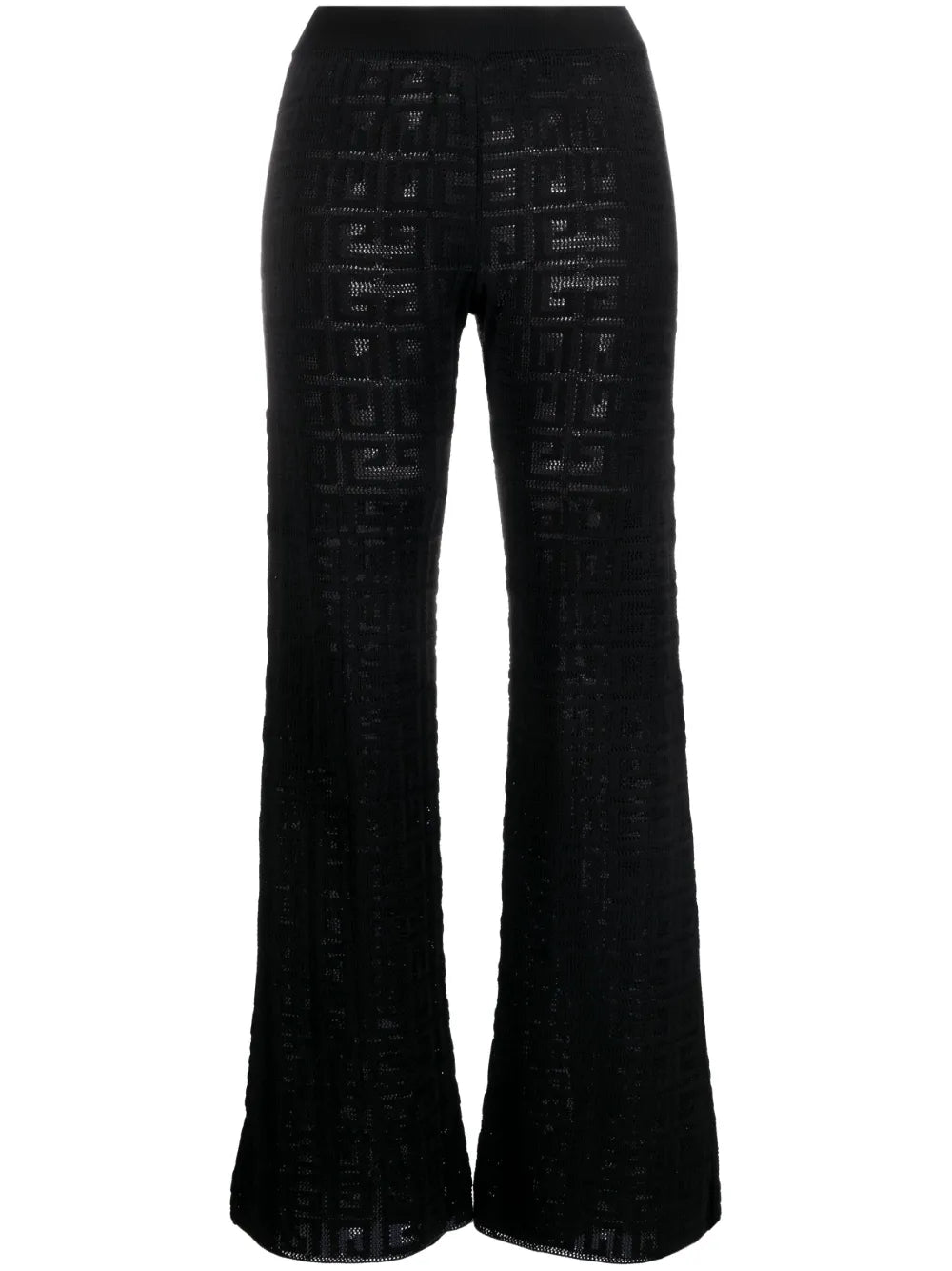 Logo Intarsia-Knit Flared Trousers