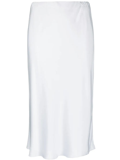 Satin-Finish Silk Midi Skirt