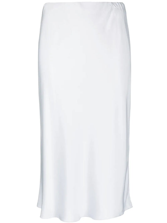 Satin-Finish Silk Midi Skirt