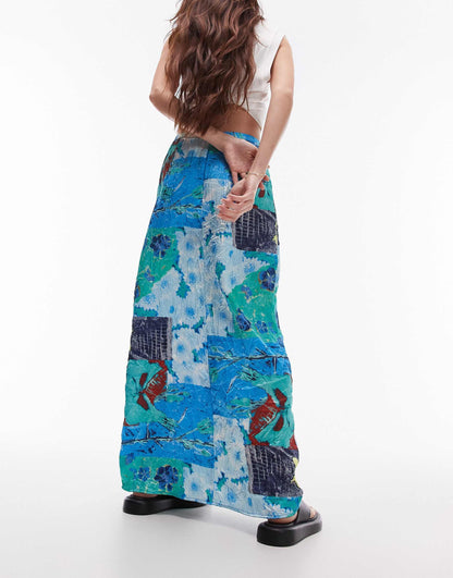 Resort Print Maxi Skirt