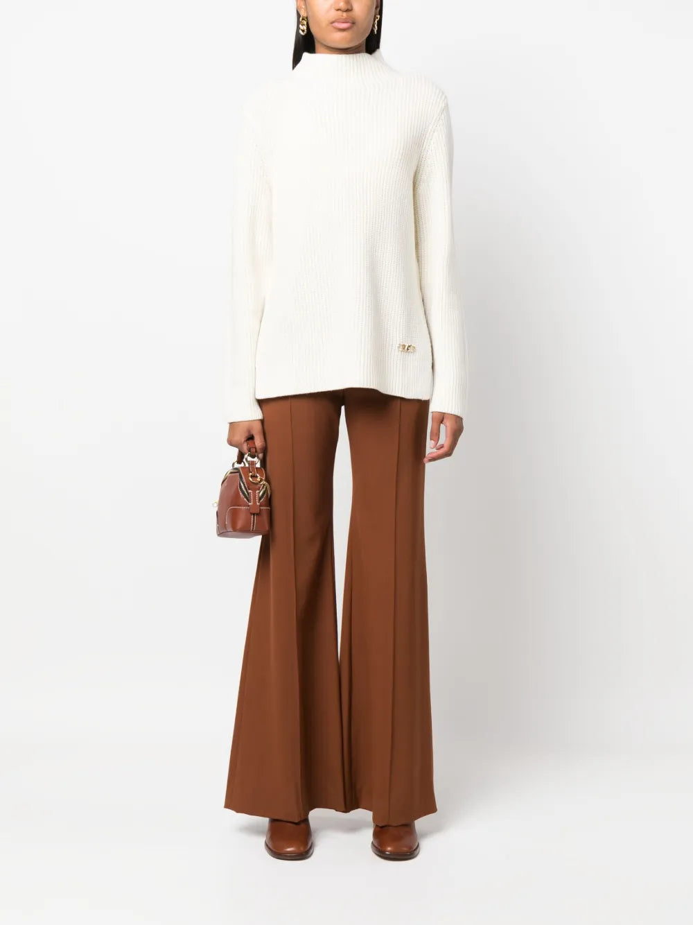 High-Neck Ribbed-Knit Jumper
