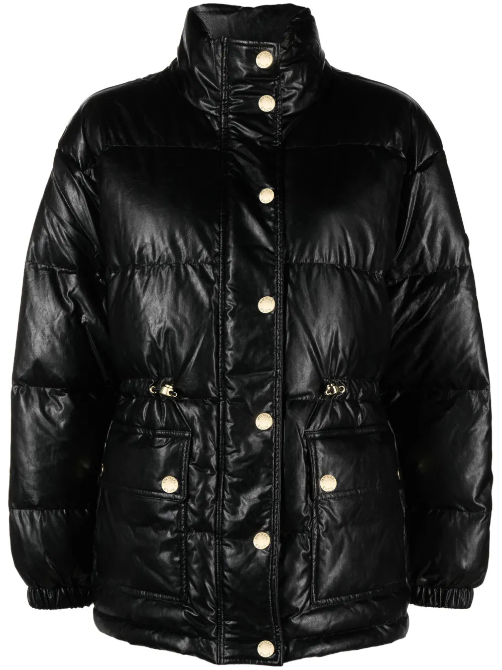 Faux-Leather Puffer Jacket