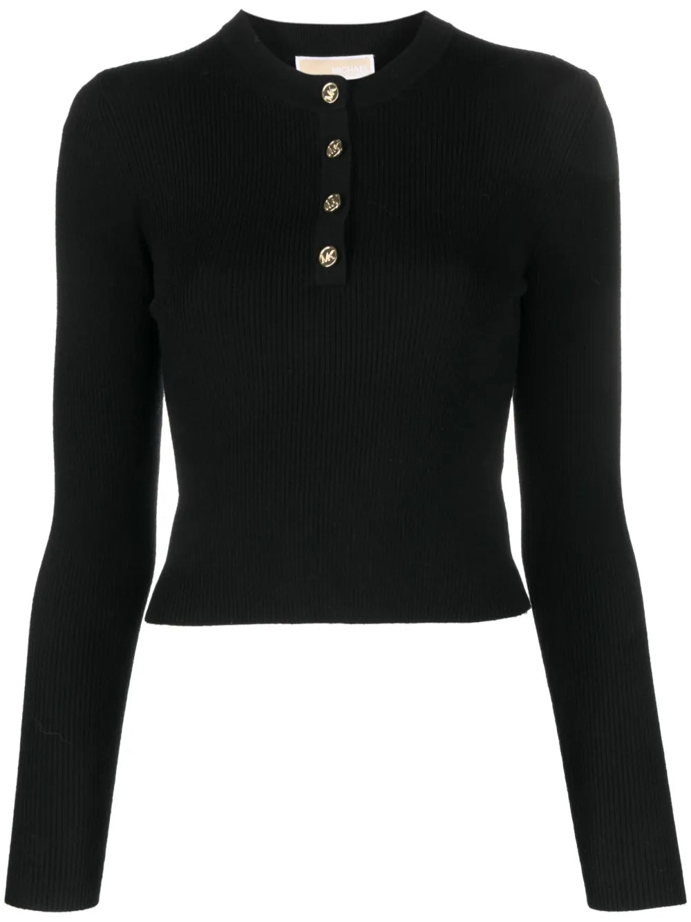 Button-Fastening Long-Sleeve Top