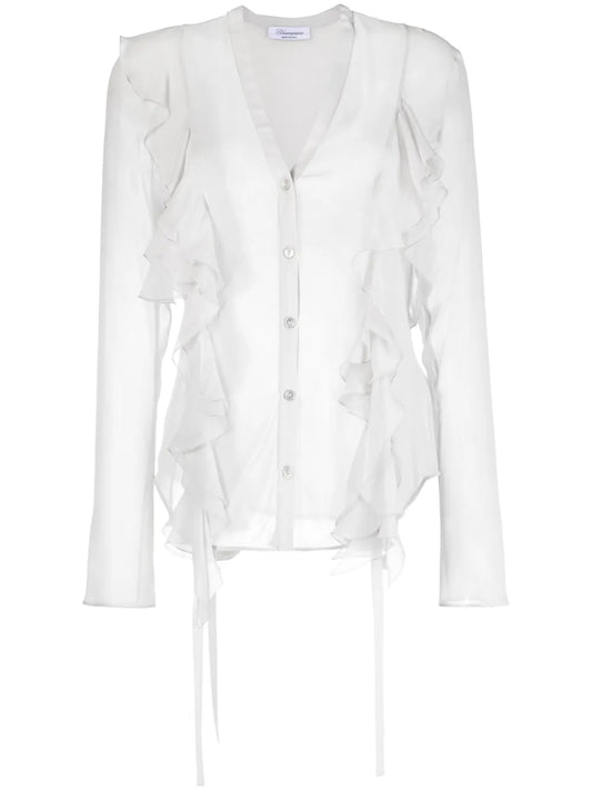 Ruffled Silk Blouse