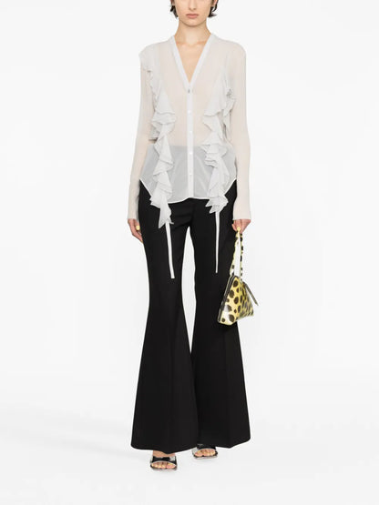 Ruffled Silk Blouse