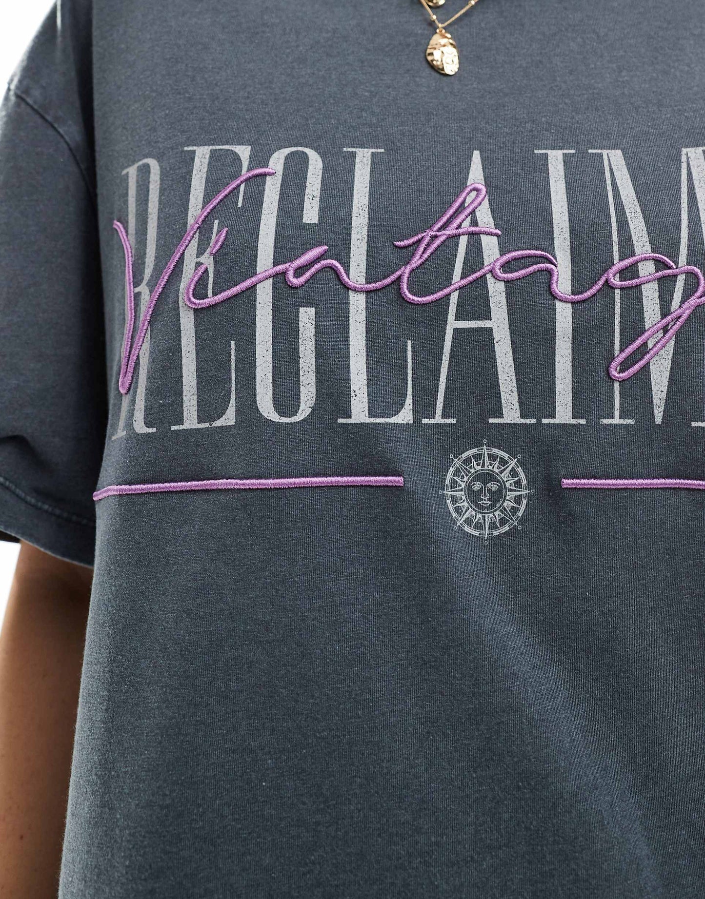 Oversized Washed T Shirt With Logo