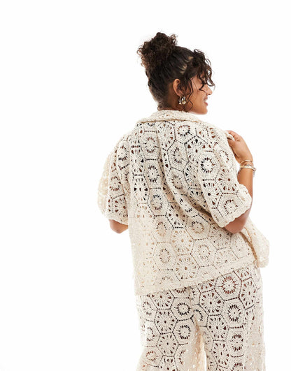 Curve Crochet Beach Shirt Co-Ord