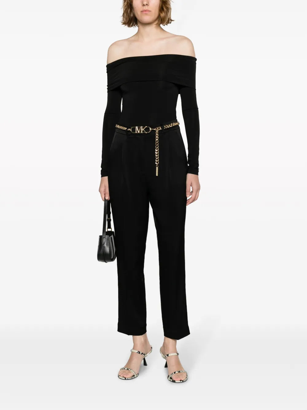 Logo-Plaque High-Waist Tapered Trousers