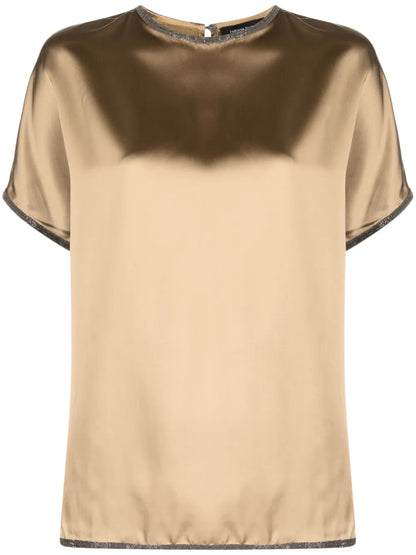 Embellished Satin T-Shirt