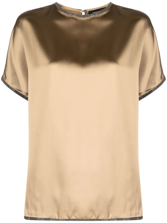 Embellished Satin T-Shirt