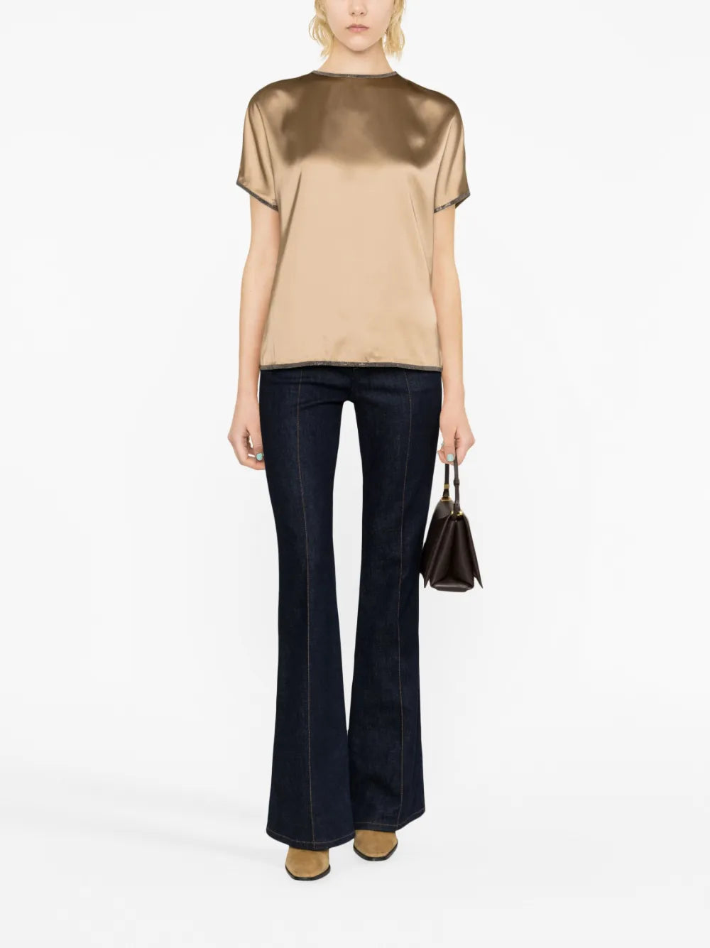 Embellished Satin T-Shirt