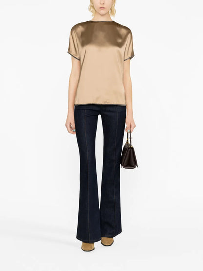 Embellished Satin T-Shirt