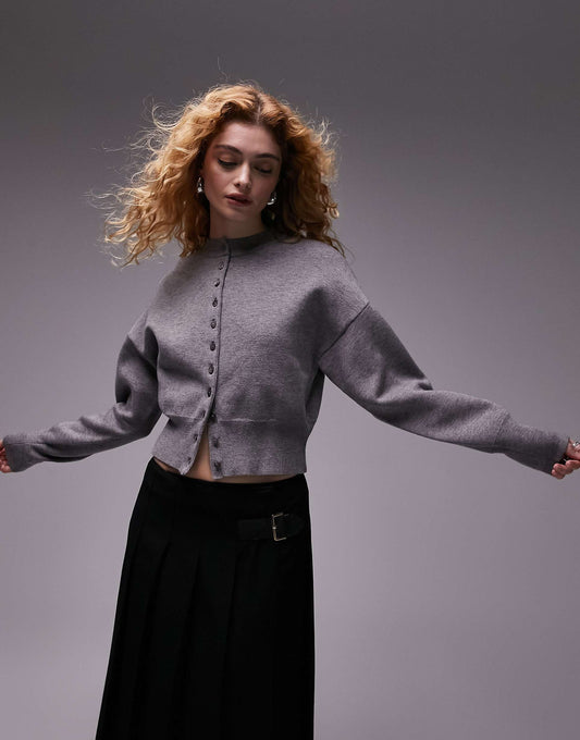 Knitted Compact Fitted Waist Cardigan