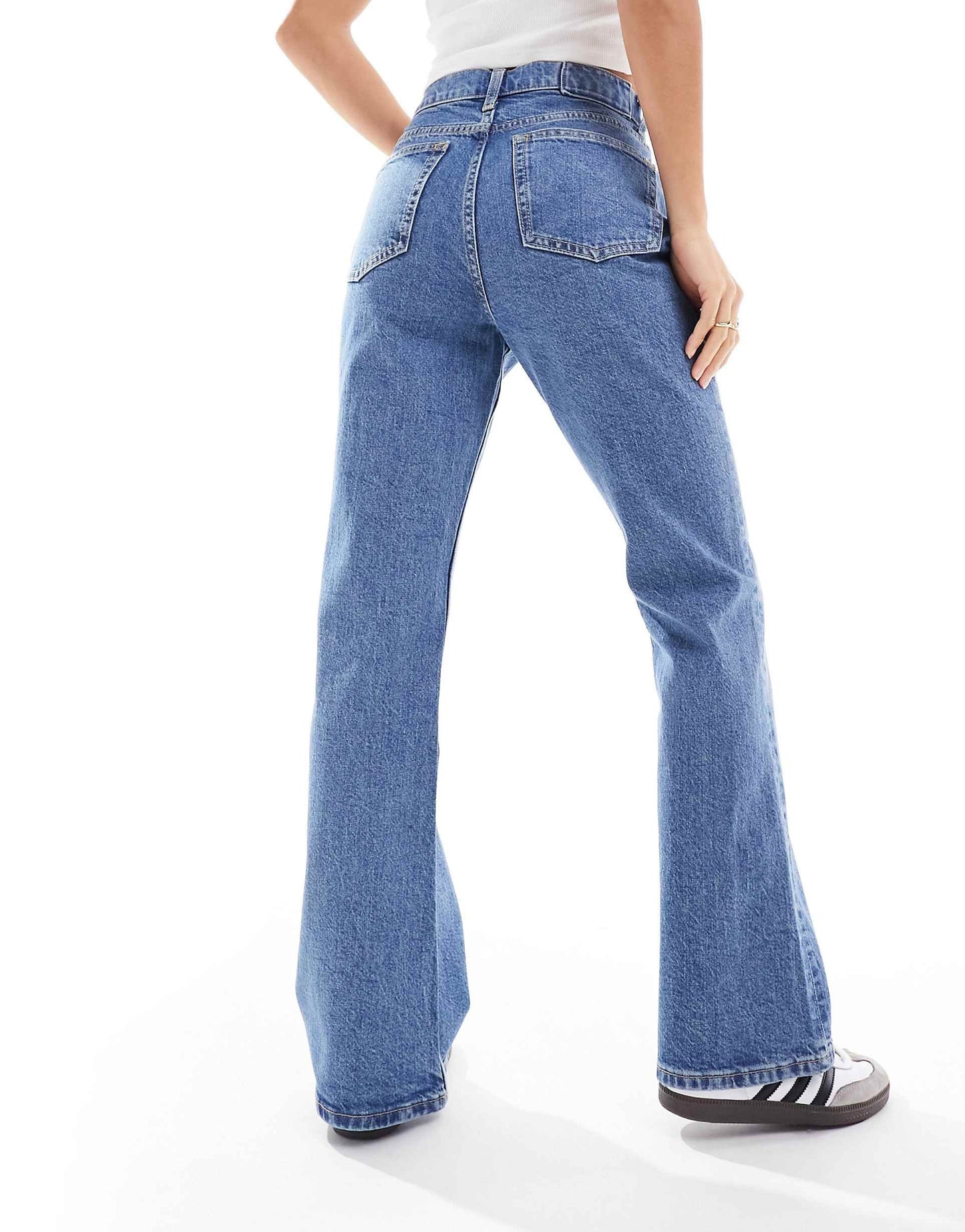 Petite Mid Rise Flare Jeans