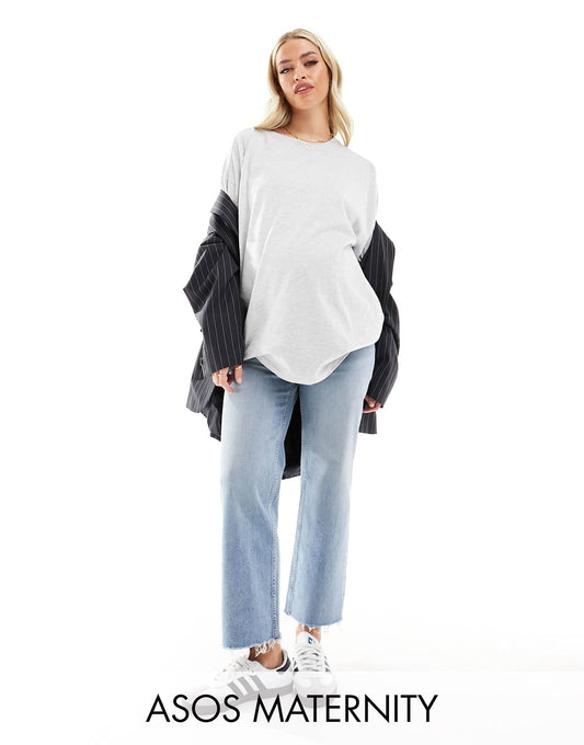 Maternity Cropped Comfort Stretch Straight Leg Jean