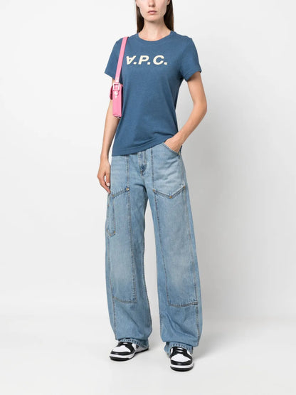 Vpc Logo-Flocked Cotton T-Shirt